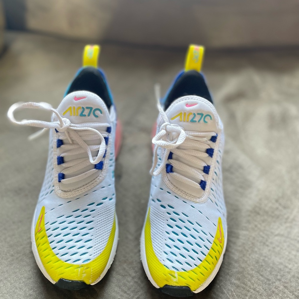 Nike Kids Air 270 White and Yellow Sneakers